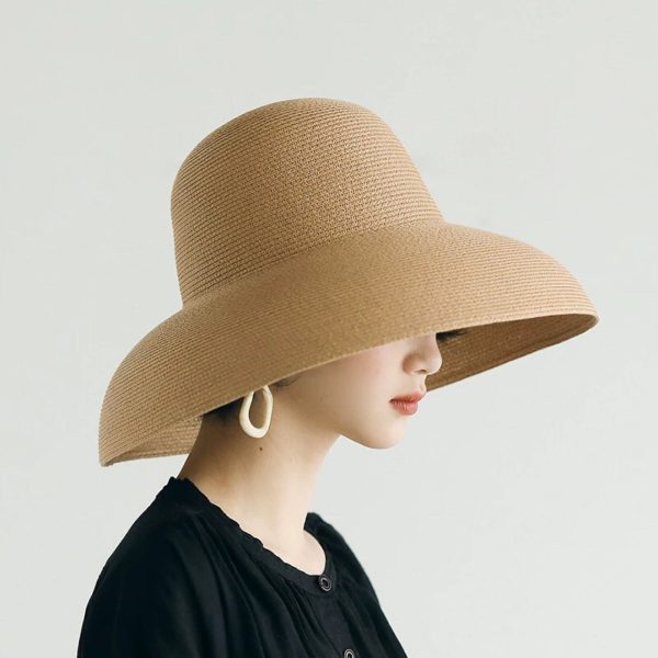 beach for women summer  wholesale straw hats quality wide brim straw hat and caps custom solid color straw hat - Image 4