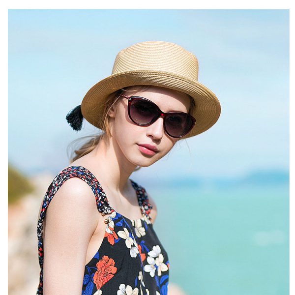 one piece custom sun visor straw hats wholesale ladies beach women summer high quality straw bucket hat - Image 2