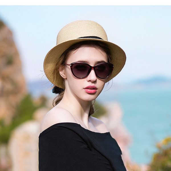 one piece custom sun visor straw hats wholesale ladies beach women summer high quality straw bucket hat - Image 3