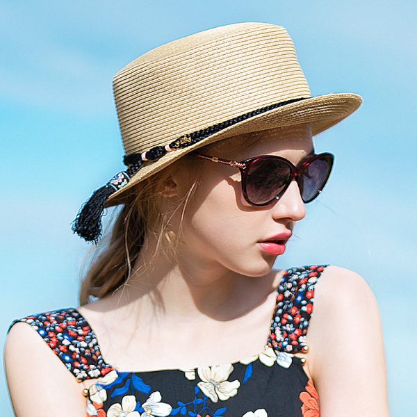 one piece custom sun visor straw hats wholesale ladies beach women summer high quality straw bucket hat - Image 4