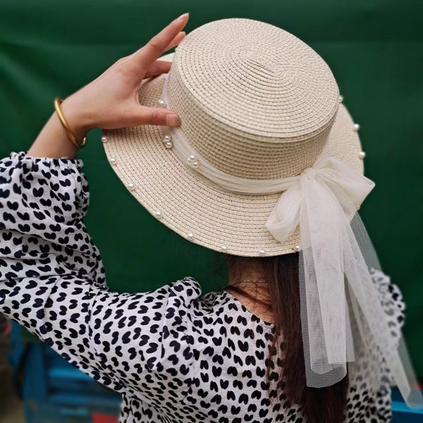 beach hats for women summer straw sun visor wholesale paper straw caps girls summer custom straw hats - Image 2