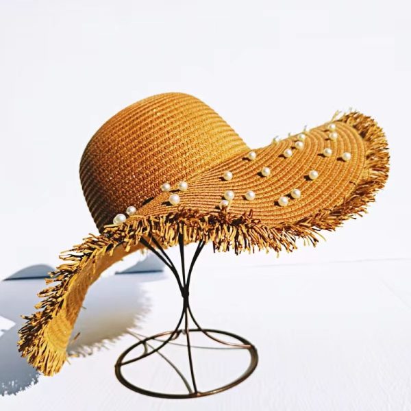 high quality straw fishing hats custom wide brim beach women straw caps wholesale summer sun straw hat - Image 3