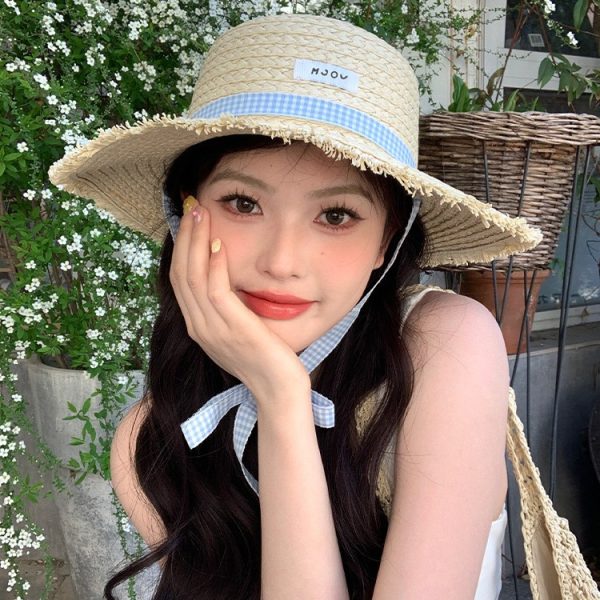 vintage beach girls straw cowboy hat wholesale one piece sun visor straw caps custom paper straw hats - Image 2