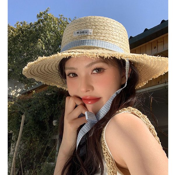 vintage beach girls straw cowboy hat wholesale one piece sun visor straw caps custom paper straw hats - Image 3