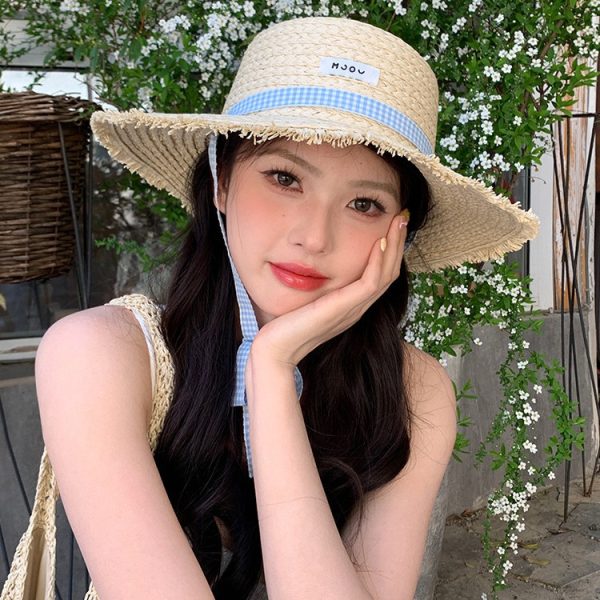 vintage beach girls straw cowboy hat wholesale one piece sun visor straw caps custom paper straw hats - Image 6