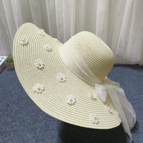 paper large straw hats custom brim design straw caps wholesale beach sun hats for women summer straw - Image 6