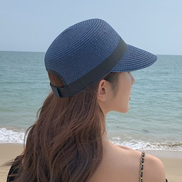straw basketball hats with custom logo unisex sun visor daily straw hats wholesale outdoor paper straw caps - Image 2
