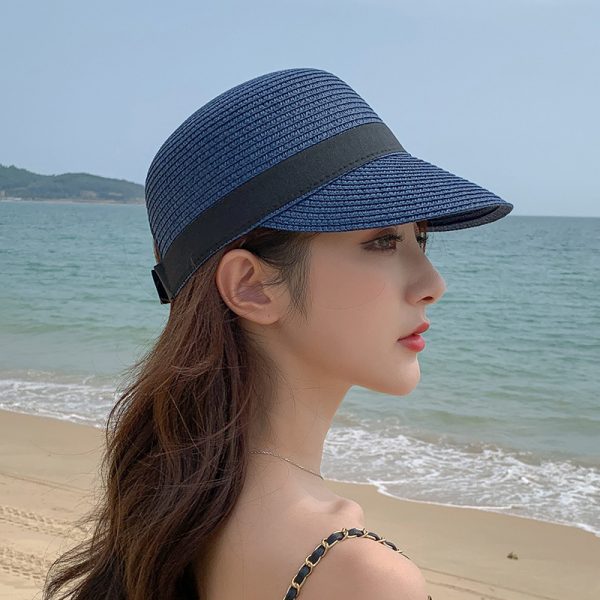 straw basketball hats with custom logo unisex sun visor daily straw hats wholesale outdoor paper straw caps - Image 4