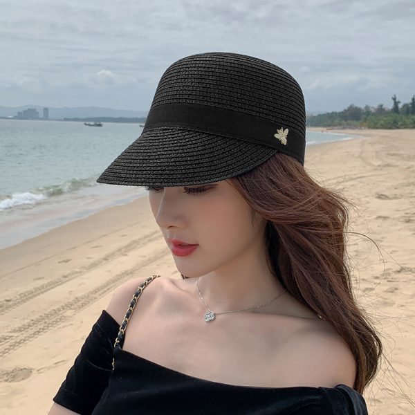 straw basketball hats with custom logo unisex sun visor daily straw hats wholesale outdoor paper straw caps - Image 5