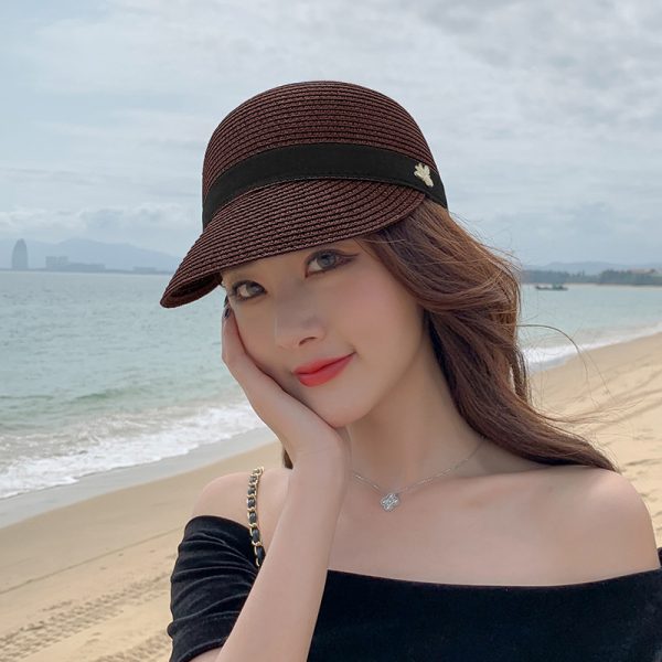 straw basketball hats with custom logo unisex sun visor daily straw hats wholesale outdoor paper straw caps - Image 6