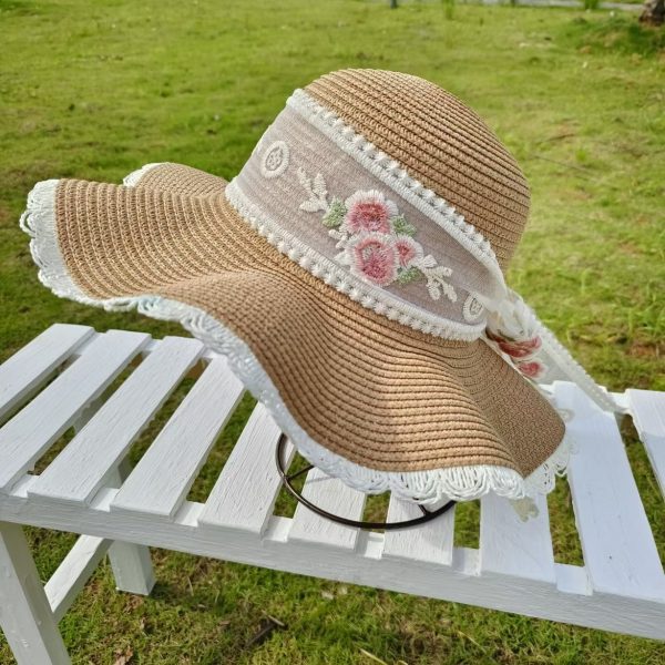 summer women designer straw hats custom beach sun girls high quality vintage straw hats party city straw hats - Image 2