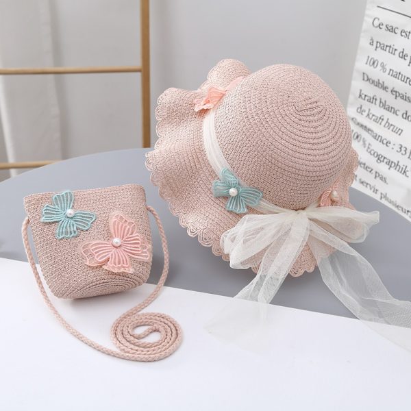 wholesale kids girls beach straw hats high quality summer straw hat sun designer baby custom straw caps - Image 6