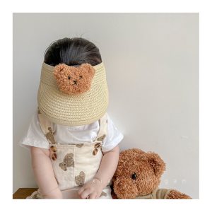sun visor open top kids straw hats designer cartoon baby summer straw hat beach popular children's straw hat