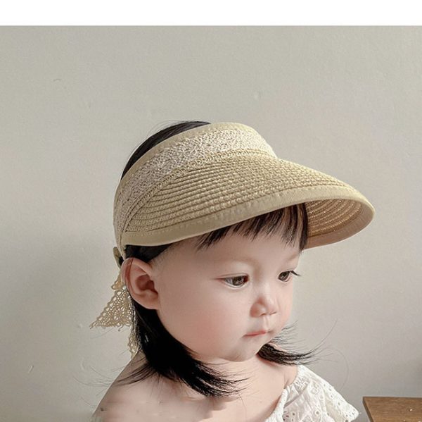 sun visor open top kids straw hats designer cartoon baby summer straw hat beach popular children's straw hat - Image 4
