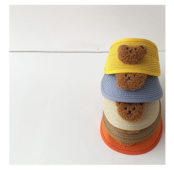 sun visor open top kids straw hats designer cartoon baby summer straw hat beach popular children's straw hat - Image 6