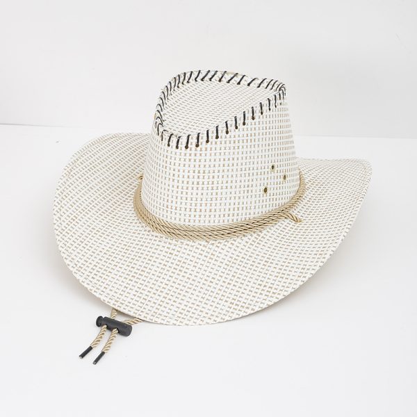 wholesale straw cowboy hat hiking unisex summer straw caps sombrero custom solid color sun straw hats - Image 5