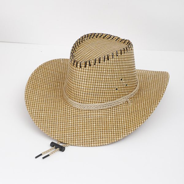 wholesale straw cowboy hat hiking unisex summer straw caps sombrero custom solid color sun straw hats - Image 6