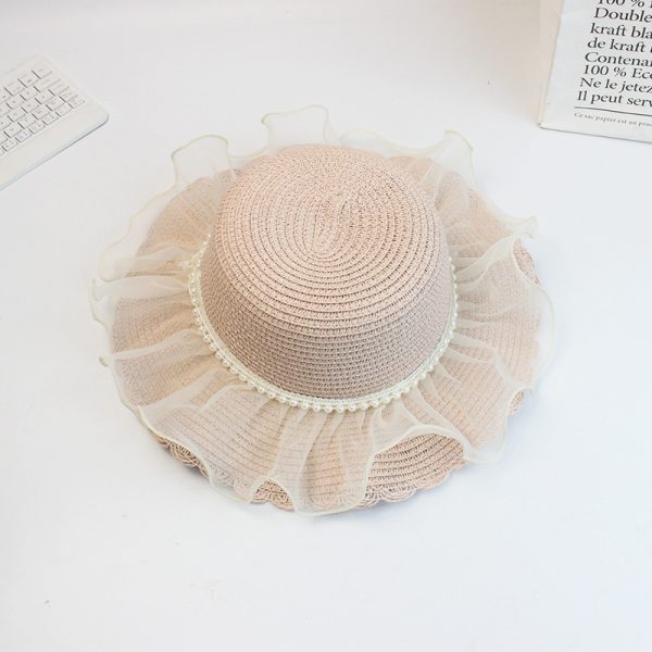 beach sun visor straw hats women children wholesale straw caps custom travel popular wide brim straw hat - Image 5
