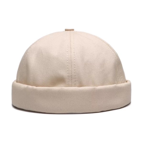 custom high quality solid color dome brimless caps six panel cap sunscreen visor retro landlord hat for men mikihat ball ca