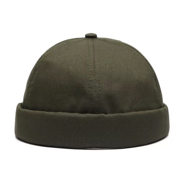 custom high quality solid color dome brimless caps six panel cap sunscreen visor retro landlord hat for men mikihat ball ca - Image 2