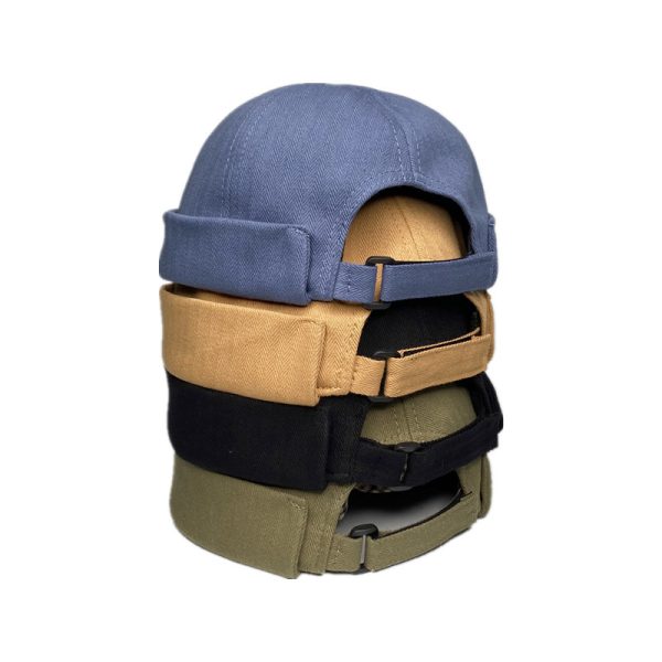 custom high quality solid color dome brimless caps six panel cap sunscreen visor retro landlord hat for men mikihat ball ca - Image 5