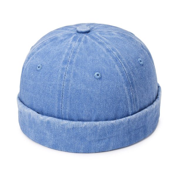 Custom solid color Cotton brimless hat dome landlord hat personality retro style Brimless Baseball Cap - Image 3