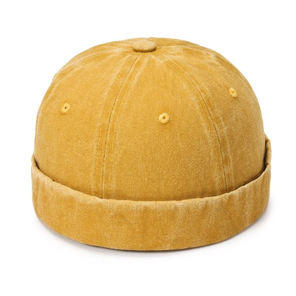 Custom solid color Cotton brimless hat dome landlord hat personality retro style Brimless Baseball Cap - Image 4