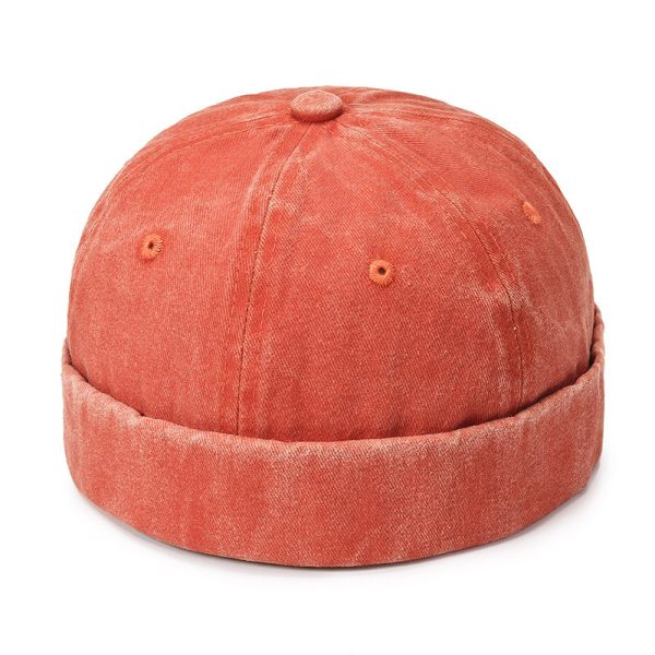 Custom solid color Cotton brimless hat dome landlord hat personality retro style Brimless Baseball Cap - Image 5
