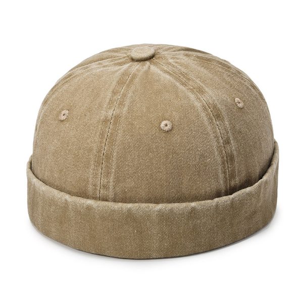 Custom solid color Cotton brimless hat dome landlord hat personality retro style Brimless Baseball Cap - Image 6