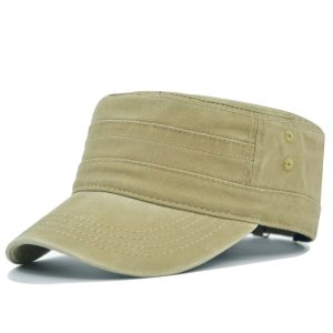 Custom New 100% Cotton Solid Color Flat Top Cap Washed Old Baseball hat Summer Retro Style Adjustable Sun Visor hat