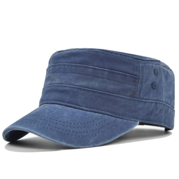 Custom New 100% Cotton Solid Color Flat Top Cap Washed Old Baseball hat Summer Retro Style Adjustable Sun Visor hat - Image 2