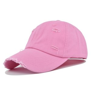 high quality Denim baseball cap Washed solid color ripped sports cap adjustable punk style hat for men dad hat
