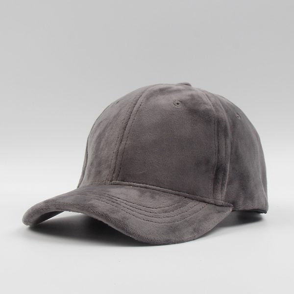 Autumn and winter curved brim baseball cap velvet dome caps hats custom embroidery hat ball caps with Metal Buckle - Image 3