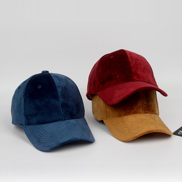 Autumn and winter curved brim baseball cap velvet dome caps hats custom embroidery hat ball caps with Metal Buckle - Image 5