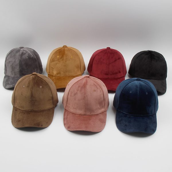 Autumn and winter curved brim baseball cap velvet dome caps hats custom embroidery hat ball caps with Metal Buckle - Image 6