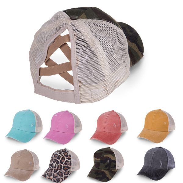 Wholesale custom Ponytail Baseball Cap Messy Buns Trucker Pony Caps Plain Adjustable Baseball Hat ball caps - Image 2