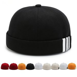 2024 custom high quality solid color dome brimless caps six panel  hats & caps mikihat fitted trucker hat