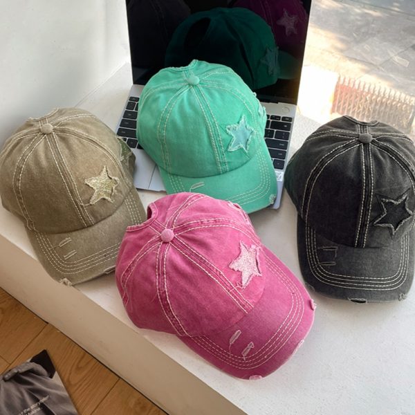 2024 candy color embroidered star baseball hats cowboy custom fitted cap snap back hats sports western caps - Image 2