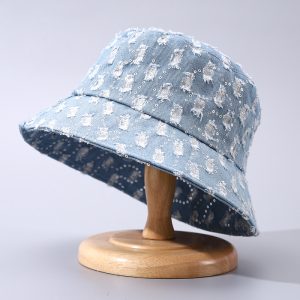 2023 new Summer Cowboy wholesale hole sequin Bucket hat male street hip-hop style Bucket hat adjustable sun hat