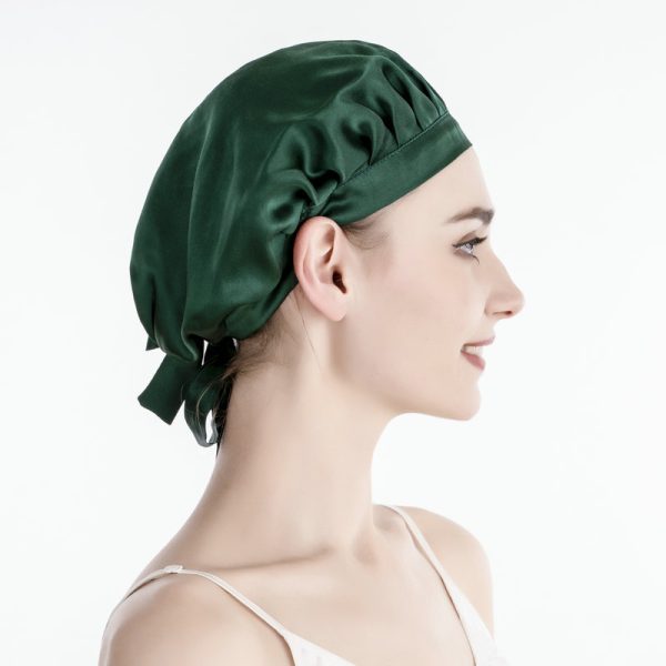 2024 new wholesale 100%Silk sleeping cap Really silk Shower hat Lady sleeping cap - Image 2