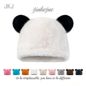 2024 new wholesale  other hats custom winter hats custom INS style panda Cartoon hat Winter warmth Cartoon Hood