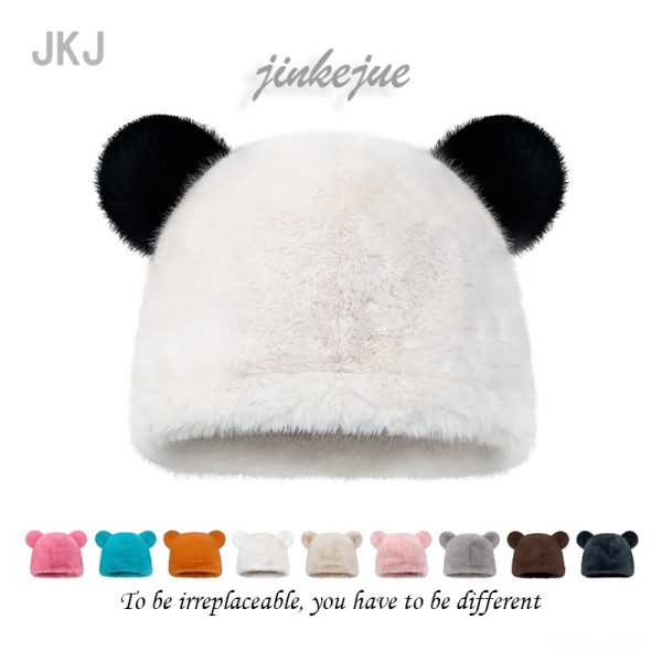 2024 new wholesale  other hats custom winter hats custom INS style panda Cartoon hat Winter warmth Cartoon Hood
