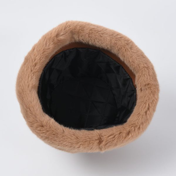 2024 new wholesale  Keep warm in winter fur other hats custom winter hats custom PU fur bucket hat Winter fur cap - Image 5