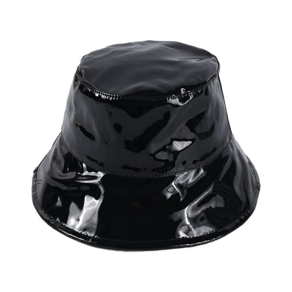 2024 new wholesale fur Bucket hat custom winter cap hats & caps custom PU Bucket hat for women - Image 4