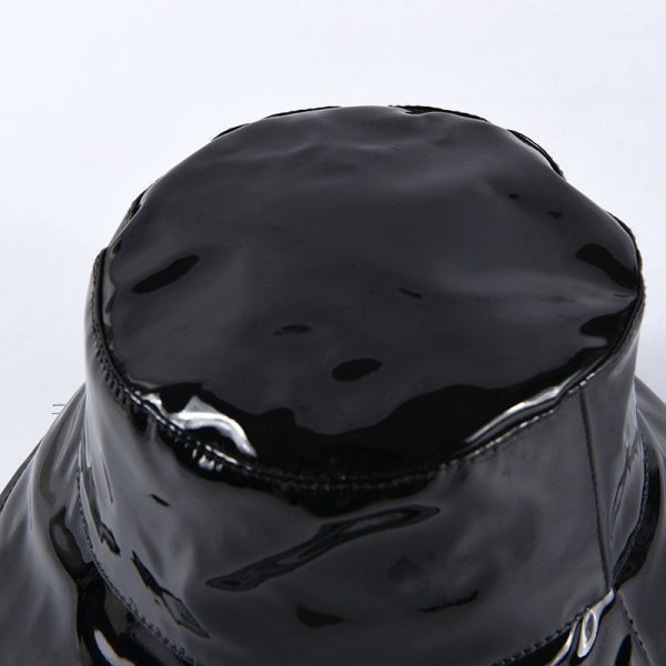 2024 new wholesale fur Bucket hat custom winter cap hats & caps custom PU Bucket hat for women - Image 5