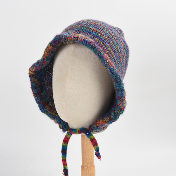 2024 new wholesale retro girls hat cap  knitted Bucket hat custom acrylic knitted custom winter hats custom