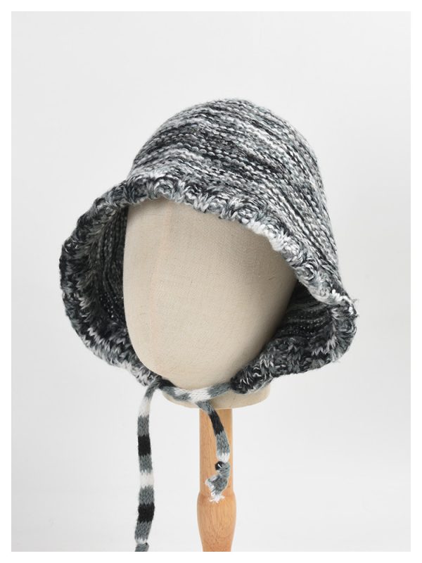 2024 new wholesale retro girls hat cap  knitted Bucket hat custom acrylic knitted custom winter hats custom - Image 2