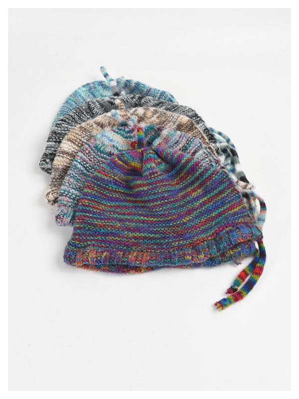 2024 new wholesale retro girls hat cap  knitted Bucket hat custom acrylic knitted custom winter hats custom - Image 4