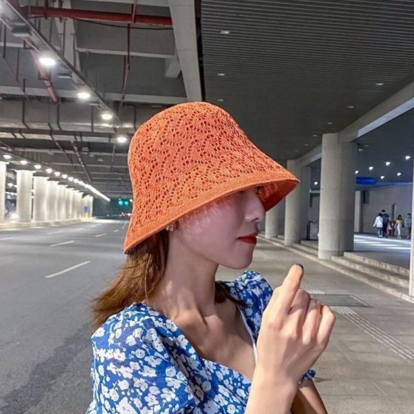 2024 new custom solid color reversible knitted hat fitted designer hat high quality sun caps for woman summer - Image 5