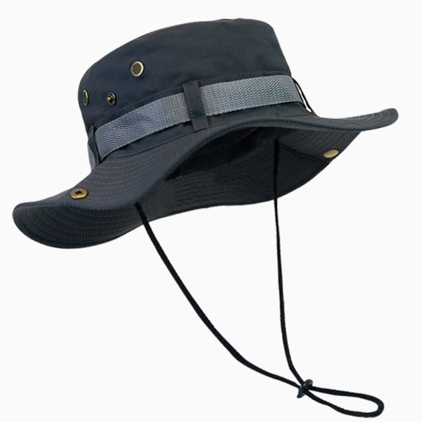2024 new wholesale summer fishing cap embroidery cowboy hiking hats rope hats outdoor waterproof hats - Image 6